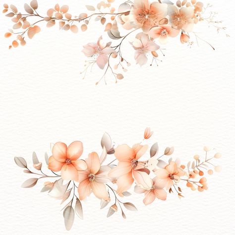 Peach Wedding Theme, Orange Clipart, Autumn Projects, Flower Clipart Png, Color Durazno, Color Melon, Peach Bouquet, Floral Borders, Peach Background