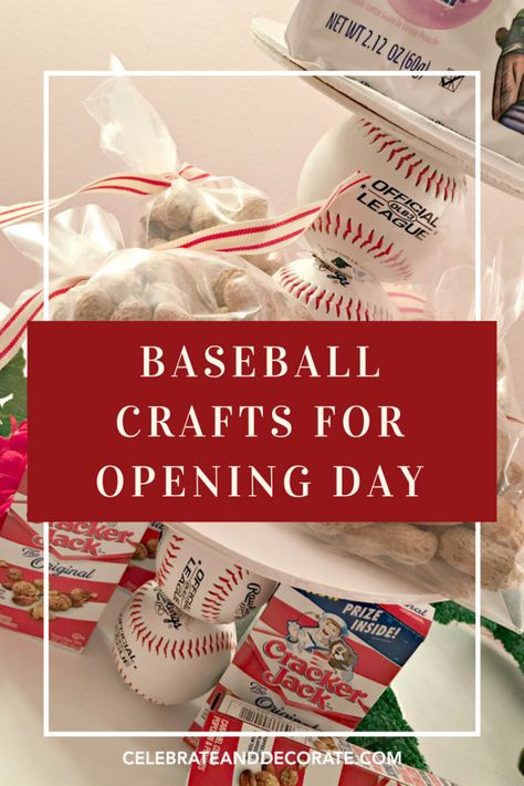 Softball Opening Day Ideas Fun, Crafts With Baseballs, Opening Day Softball Ideas, First Baseball Game Gift, Baseball Opening Day Party, Diy Baseball Crafts, Baseball Opening Day Ideas Little League, Baseball Opening Day Ideas, Little League Opening Day Ideas