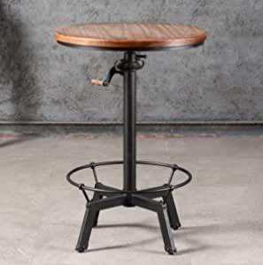 Industrial Cafe Interior Design, Bar Height Kitchen Table, Airbnb Living Room, Swivel Table, High Bar Table, Round Bar Table, Spool Tables, Industrial Bar Stools, Vintage Industrial Style