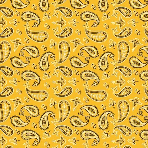 Yellow paisley bandana pattern | Free Vector #Freepik #freevector #pattern #design #decoration #creative Bandana Pattern, Cartoon Character Tattoos, Paisley Bandana, Fashion Design Sketch, Music Festival Poster, Paisley Art, Flower Pattern Design, Phone Wallpaper Patterns, Floral Prints Pattern