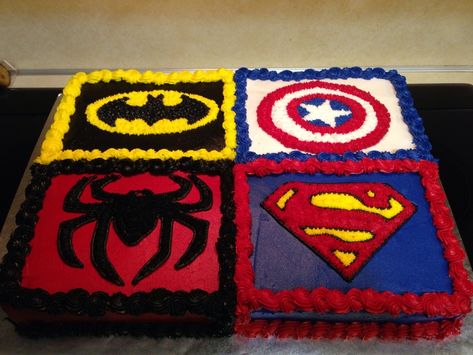 Super Hero Birthday Cake, Hero Birthday Cake, Avengers Theme Birthday, Birthday Cake For Boys, Avengers Birthday Party Decorations, Dino Birthday Cake, Super Hero Birthday, Marvel Birthday Party, Superhero Birthday Cake