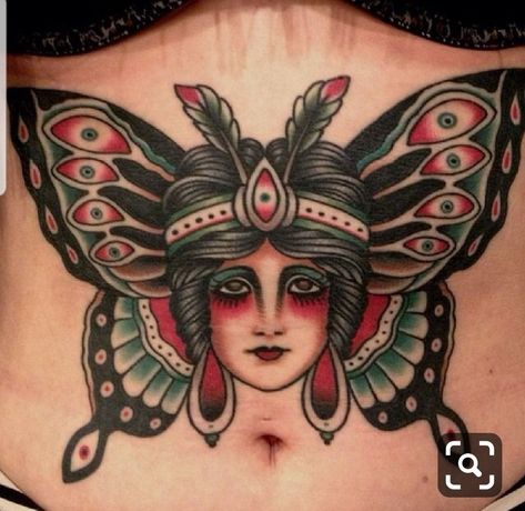 Art Vandelay, Butterfly Wing Tattoo, Traditional Butterfly Tattoo, Heavily Tattooed, Butterfly Lady, Butterfly Face Paint, Pin Up Girl Tattoo, Butterfly Tattoo Meaning, Butterfly Tattoos For Women