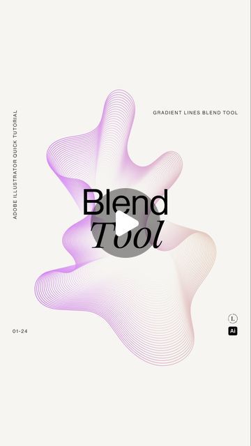 Lucia Laplace | Graphic Design studio on Instagram: "Let’s create awesome gradient lines with the ‘blend tool’ in Adobe Illustrator. 🙌🏻✨ — Don’t forget to save the video for later use, give it a like, and follow me.   #graphicdesign  #adobeillustrator #adobeillustratortutorial #design  #graphic  #creative  #designtutorial  #illustration  #tutorial  #effect  #blend  #gradient  #blendtool  #designsubscription  #graphicdesigner" Illustrator Effects Graphics, Gradient Design Poster, Illustrator Design Ideas, Gradient In Illustrator, Blend Tool Illustrator, Graphic Design Gradient, Line Illustration Design, Illustrator Gradient, Adobe Hacks