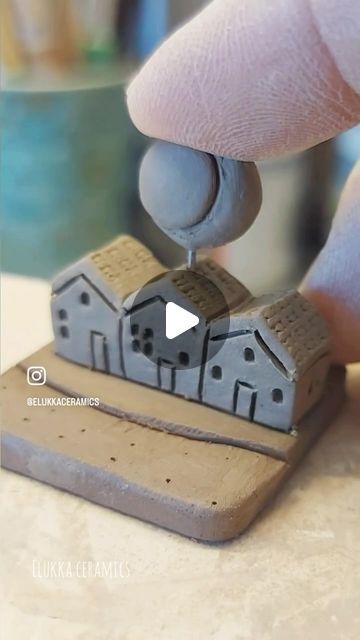 Ceramic Miniature House, Fairy Houses Ceramic, Clay House Ideas, Ceramic Houses Pottery, Miniature Ceramics, Ceramic Miniatures, Thanks For Following Me, Beautiful Ceramics, Clay Classes