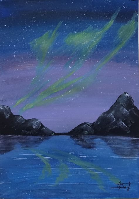 When you found the sea with the mountain and the sky together.... acrylic by me Mountain And Ocean Drawing, Beach Cartoon, Ocean Drawing, Sea Drawing, Mountain Drawing, Cap Ideas, Cartoon Drawings, Happy Places, The Mountain