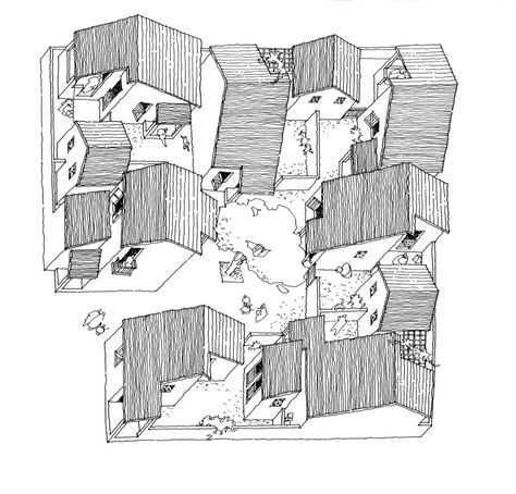 Architecture as an Agent of Change: Remembering Charles Correa, "India's Greatest Architect",Belapur / Charles Correa Associates. Image © Charles Correa Associates Incremental Housing, Design Approach Architecture Diagram, Sheet Presentation, Charles Correa Architecture, Architectural Narrative Drawing, Charles Correa, Charles Cunniffe Architects, Housing Society Site Plan, Cluster House