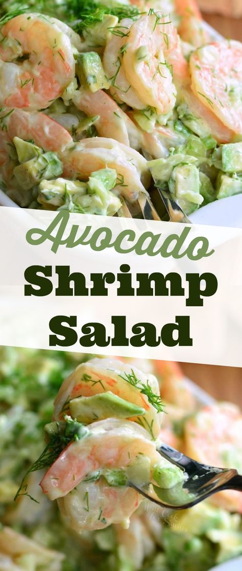 Creamy Shrimp Salad, Cold Shrimp, Boiled Shrimp, Sea Food Salad Recipes, Shrimp Avocado Salad, Shrimp Salad Recipes, Creamy Shrimp, Shrimp Recipes For Dinner, Fresh Avocado