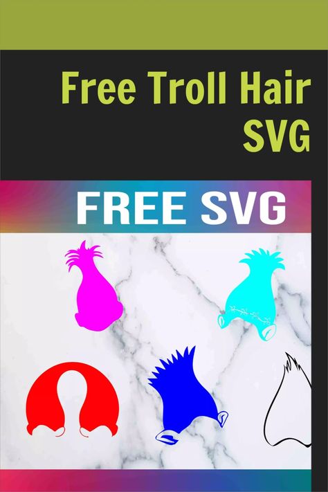 Trolls Cricut Projects, Trolls Svg Free, Trolls Svg, Hair Svg, Htv Projects, Svg Templates, Trolls Birthday Party, Cricut Images, Unicorn Svg