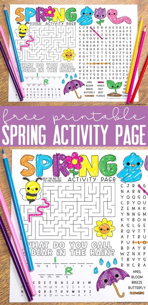 Free Printable Spring Activity Page #spring #activitypage #kidsactivities #springactivities #freeprintable #printableworksheets #springtime #kidspringactivities #wordsearch #maze #coloringpage May Activities, Colouring Activities, Spring Printables Free, Kids Worship, Penguin Images, Spring Activity, Activity Placemat, Spring Printables, Easter Printables Free