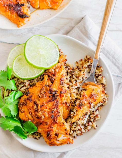 Overhead shot of blackened cod recipe with a fork. Blackened Cod Recipes, Blackened Cod, Cod Recipe, Friends Recipes, Best Seafood Recipes, Cod Recipes, Scallop Recipes, Lobster Recipes, Cooking Seafood