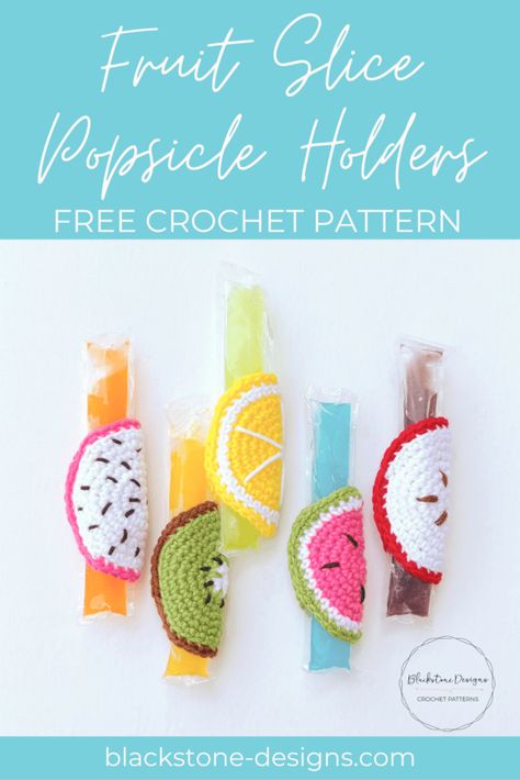 Small Summer Crochet Projects, Freezie Holder Pattern, Crochet Freezie Holder Pattern, Crochet Freeze Pop Holder Free Pattern, Crochet Popsicle Holder Pattern Free, Small Crochet Gifts For Kids, Crochet Chapstick Holder Pattern Free, Crochet Popsicle Holder, Crochet Summer Ideas