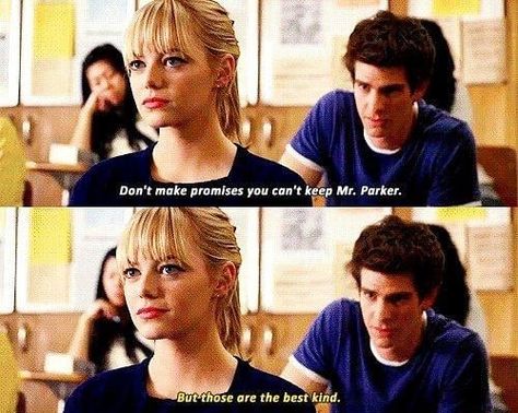 The amazing Spiderman 2012 Best Movie Quotes, Superhero Movie, Super Girl, Dc Movies, Gwen Stacy, Movie Lines, Tv Quotes, Andrew Garfield, Mockingjay