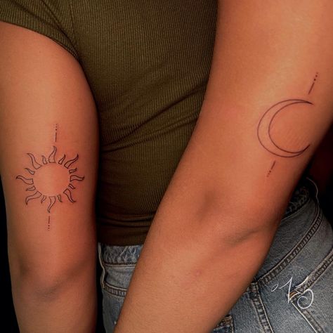 Connected☀️🌙Who doesn’t love a best friends session? Studio Owner/Tattoo Artist - Zoe Litz @zx3bih Located @zx3artistry in Cocoa Beach, Florida Tattoo made with care and supplies by @dead_raven_tattoo_supply @painfulpleasures @allegoryink @recoveryaftercare @inkjetstencils @bishoprotary #zx3ink #zx3artistry #zx3 #cocoabeachtattoo #cocoabeachfinelinetattoo #capecanaveraltattoos #sunandmoontattoo #bestfriendtattoos #matchingtattoos Best Friend Session, Florida Tattoo, Florida Tattoos, Cocoa Beach Florida, Beach Tattoo, Raven Tattoo, Cape Canaveral, Best Friend Tattoos, Cocoa Beach