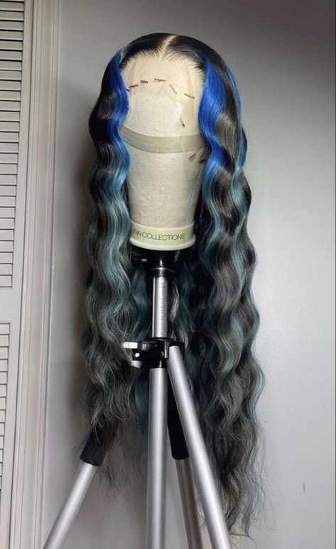 Colored Closure Wigs, Baddie Colored Hair, Wig Color Inspiration, Wig Color Ideas Black Women Birthday, Cute Frontal Hairstyles With Color, Different Color Lace Front Wigs, Cute Sew Ins With Color, Lace Front Wig Colors, Black Wig With Color