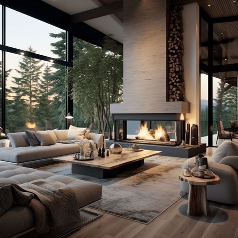 Modern Mountain, Ideas Living Room, Home Decorating Ideas, Fireplace Design, Barn Style, Decor Living Room, Ideas Living, Home Wallpaper, Ideas Home