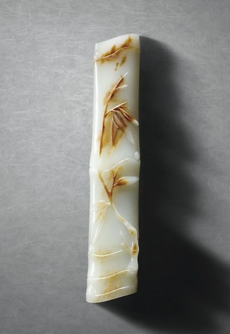 A WHITE AND RUSSET JADE 'BAMBOO' WRISTREST QING DYNASTY, 18TH / 19TH CENTURY Yuki Onna, Chinese Jade, Art Old, Jade Carving, Qing Dynasty, Chinese Antiques, Stone Carving, Great Artists, Asian Art