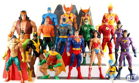 Super Friends Justice League Toys, Dc Action Figures, Dc Figures, Friends Cartoon, Justice Society Of America, Batman Action Figures, Hanna Barbera Cartoons, Super Friends, Justice League Of America