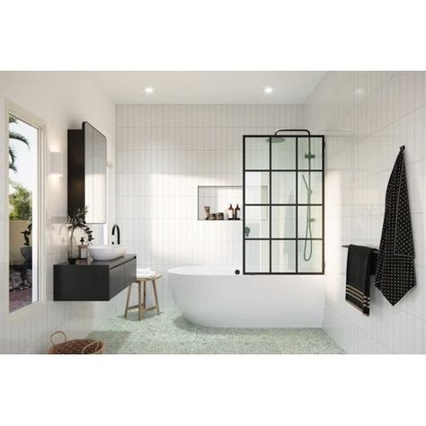 Windowpane Tub Door | Wayfair Bathtub Doors, Shower Panel, Tub Doors, Bath Panel, Tub Shower Doors, Frameless Shower Doors, Frameless Shower, Glass Shower Doors, Shower Screen