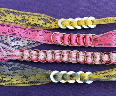 Lace Diy Projects, Washer Bracelet, Washer Jewelry, Hardware Jewelry, Lace Crafts, Lace Bracelet, Diy Jewlery, Wrap Bracelets, Bracelet Diy