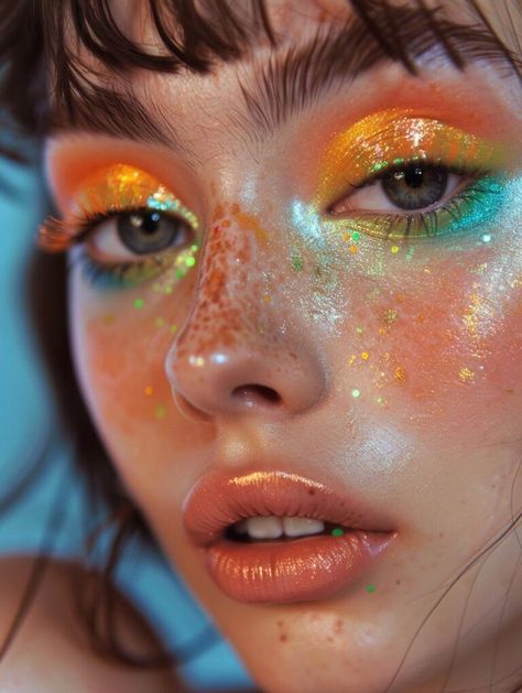 Summer Makeup 2024: Simple & Natural Looks for Every Occasion Summer Glitter Makeup, Sunshine Fairy Makeup, Summer Solstice Makeup, Beach Makeup Look Summer, Ethereal Makeup Looks, Vibrant Makeup Looks, Vintage Clothing Labels, Bright Makeup Looks, Dating Clothes