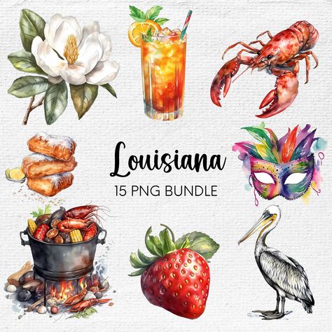 Louisiana Decor, Cooking Png, Louisiana Bayou, Louisiana Wedding, Louisiana Art, The Bayou, Crawfish Boil, Pumpkin Clipart, Mardi Gras Mask