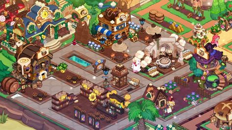 Crk Kingdom Layout Fall, Cookie Run Train Station, Crk Train Station Decor, Cookie Run Kingdom Train Station, Crk Builds, House Layout Ideas, Crk Ideas, Crk Layout, Game Architecture