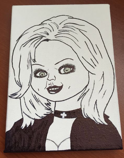 Bride of Chucky Tiffany Chucky Drawing, Chucky And Tiffany Drawing Easy, Tiffany Bride Of Chucky Drawing, Bride Of Chucky Drawing, Chucky Drawing Easy, Chucky And Tiffany Drawing, Chucky Drawing, Tiffany Bride Of Chucky, Horror Ideas