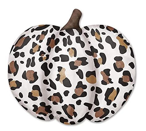 PRICES MAY VARY. 12" Metal Embossed Leopard Pumpkin Fall Feeling, Leopard Pumpkin, Wreath Making Supplies, Pumpkin Sign, Pumpkin Colors, Wreath Supplies, Pumpkin Wreath, Wall Door, Leopard Spots