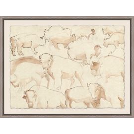 Roaming Herd 2 Minimalist Picture Frames, Water Paper, Wendover Art, Wendover Art Group, Credit Card Art, Oversized Wall Art, Coastal Art, Drawing Prints, Abstract Nature