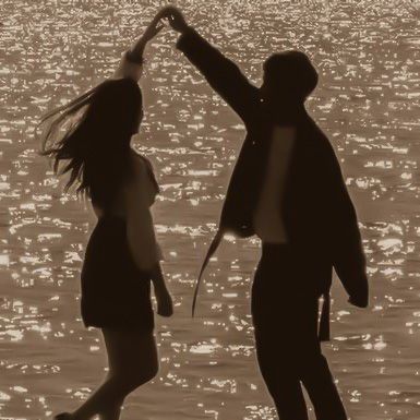 Two People, Holding Hands, A Man, Umbrella