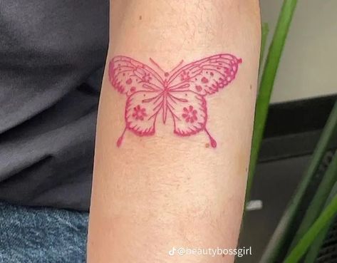 Girly Moth Tattoo, Small Tattoo Ideas For Men, Borboleta Tattoo, Pink Tattoo, Small Tattoo Ideas, Tattoo Ideas For Men, Moth Tattoo, Dainty Tattoos, Subtle Tattoos