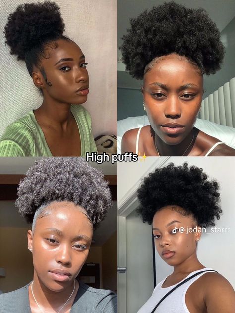 High Puff Natural Hair 4c Short, High Puff Natural Hair 4c, Short Afros, Afro Puff Hairstyles, 4c Natural Hairstyles Short, High Puff, Short Afro Hairstyles, Parting Hair, Natural Hair Bun Styles