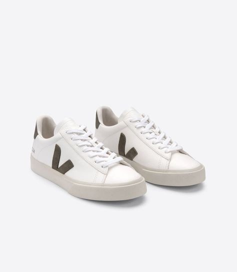 Veja Campo Trainers in Chromefree Leather White Kaki Made in Brazil Purchase Worn by Zara Phillips on:27 November 2022 Veja Trainers, Basket Veja, Veja Shoes, Veja Sneakers, Neue Outfits, French Brands, Made In Brazil, Sneaker Brands, Leather Care