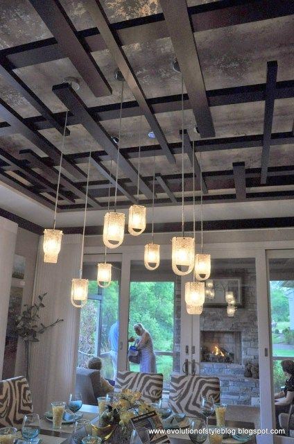 Homearama Week - Day Four! Ceiling Light Ideas, Wall Designing, Floating Ceiling, Architecture Ceiling, Open Ceiling, Bar Ceilings, Design Ceiling, Fast Foods, Ceiling Design Living Room