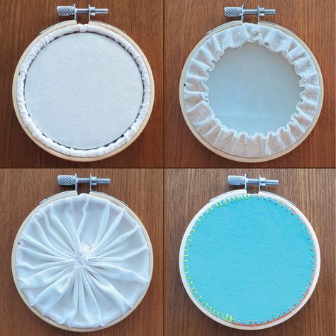 How To Finish Off Embroidery Hoop, Embroidery Hoop Finishing Ideas, How To Fill In A Circle Embroidery, Close Embroidery Hoop, Closing Embroidery Hoop, Embroidery Hoop Wrapping Ideas, Backing For Embroidery, Embroidery Hoop Finishing, Embroidery Hoop Alternative