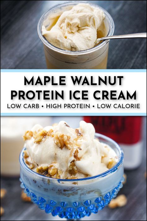 Maple Walnut Ice Cream Recipe, Walnut Ice Cream Recipe, Low Calorie Ice Cream Recipe, Ice Cream Maker Recipes Healthy, Maple Walnut Ice Cream, Low Carb Ice Cream Recipe, Maple Ice Cream, Low Calorie Ice Cream, Ninja Ice Cream Recipe