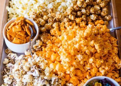 Charcuterie Board Popcorn, Popcorn Charcuterie Board Ideas, Popcorn Charcuterie Board, Desert Salads, Chocolate Drizzled Popcorn, Work Appreciation, Spicy Crackers, Jalapeno Relish, Snack Boards