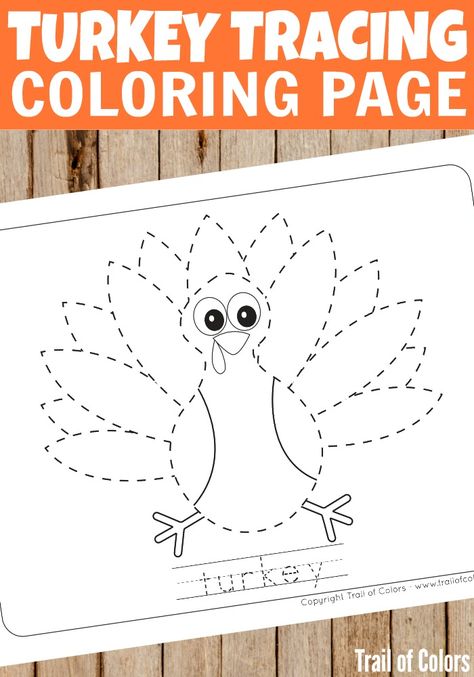 Cute Turkey Tracing Coloring Page for Kids Turkey Tracing Preschool, Turkey Printables Free Kids, Turkey Printable Free, Worksheets Preschool Free Printable, Thanksgiving Worksheets Preschool, Turkey Coloring Pages For Kids, Thanksgiving Worksheets Kindergarten, Turkey Worksheets, Preschool Turkey