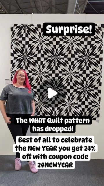 Helen / Creative Quilt Designer on Instagram: "To welcome the NEW YEAR in the What Quilt pattern is out now in my shops! And you get 24% off in my payhip shop... Link in bio The love for this quilt when it was on #quiltconreject #quiltconreject2024 spurred me on to get it out ASAP especially as I have only released 1 other pattern in the last 18 months! Check out my newsletter if you are a subscriber!! Thanks for your support and have a great New Year! #whatquilt #thewhatquilt #modernquilter #quiltersofinstagram #geometricquilt #illusionquilt" Brita Nelson The Questioning Quilter, Geometric Quilt, Thanks For Your Support, Art Quilt, Op Art, Quilt Ideas, Quilt Pattern, Art Quilts, Coupon Codes