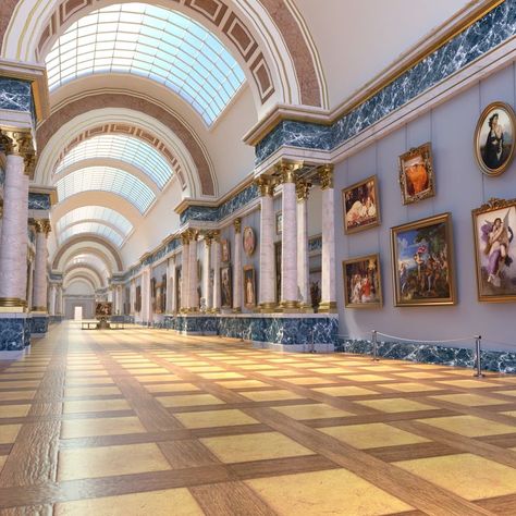 Gacha Museum Background, Time Princess Background, Museum Interior, Mobile App Design Inspiration, Castles Interior, Night At The Museum, Roman Architecture, Royal Art, Time Princess