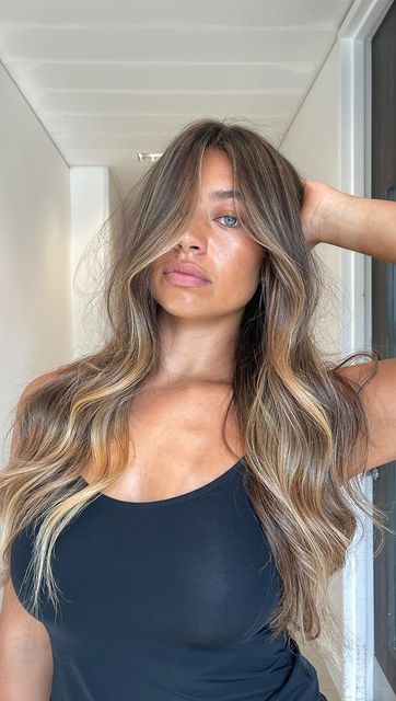 Long Light Brunette Hair With Highlights, Brunette Few Highlights, 10wg Shades Eq, Light Brown Hair With Subtle Money Piece, Bronde Balayage Olive Skin, Blonde In Dark Brown Hair, Bronde Balayage Dark Hair, Blonde Or Brown Hair, Brown But Blonde Hair