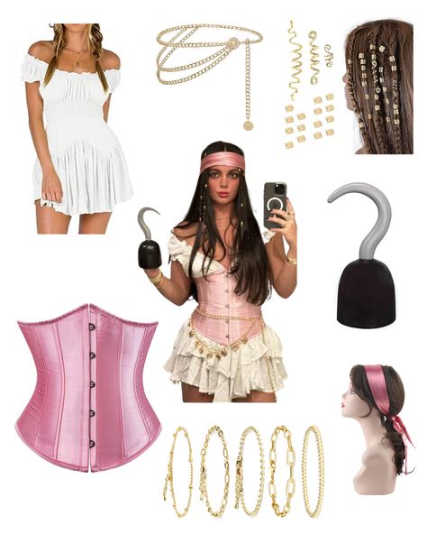 Halloween Corset Outfit, Pirate Costume Ideas For Women Diy, Costume Ideas With Corset, Pirate Halloween Costumes Diy, Diy Costume Makeup, Halloween Costumes Corset, Easy Pirate Costume, Pirate Costume Ideas, Easy Halloween Hairstyles