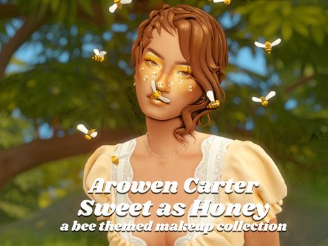 Llama CC Finds on Tumblr Sims 4 Bee Cc, Zombie Christmas, Bee Theme, Maxis Match, Makeup Collection, Highlighter, Hello Everyone, Face Painting, Honey