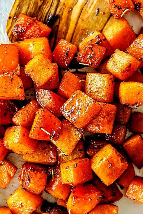 Butternut Squash Oven, Roasted Squash Recipes, Roasted Butternut Squash Cubes, Squash In Oven, Roast Butternut Squash, Oven Roasted Butternut Squash, Butternut Squash Recipes Roasted, Butternut Squash Cubes, Baked Butternut Squash