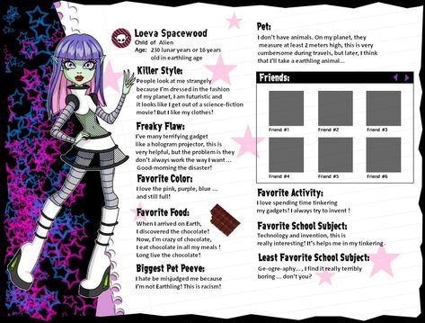 Draw Your Own Monster, Oc Description, Fanmade Characters, Monster High Oc, High Images, Image Monster, Ashlynn Ella, Monster H, Monster High School