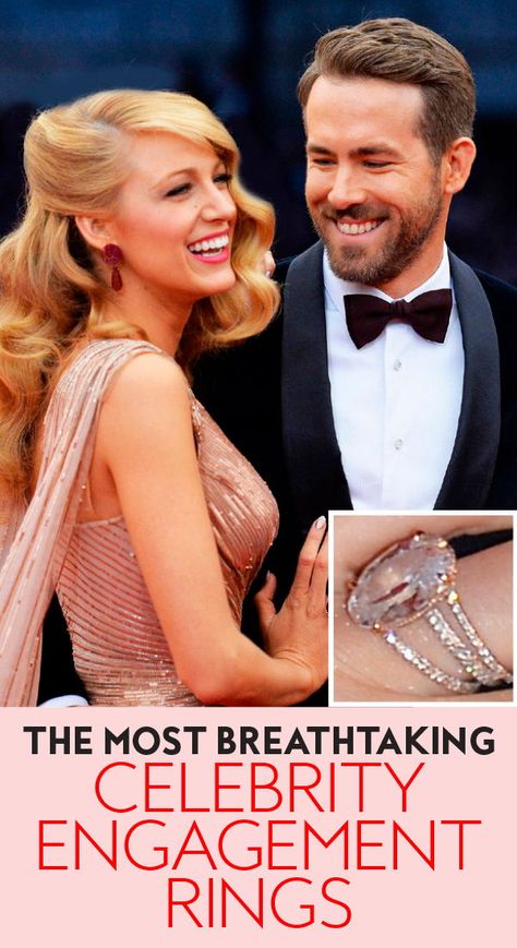 The most breathtaking #celebrity #engagementrings. #weddingring #rings #blakelively #ryanreynolds #blakeandryan #wedding #weddinginspiration Celebrities Engagement Rings, Blake Lively Wedding Ring, Celebrity Rings Engagement, Engagement Rings Celebrities, Tongan Wedding, Blake Lively Wedding, Blake Lively Ring, Blake Lively Engagement Ring, Celebrity Engagement Ring