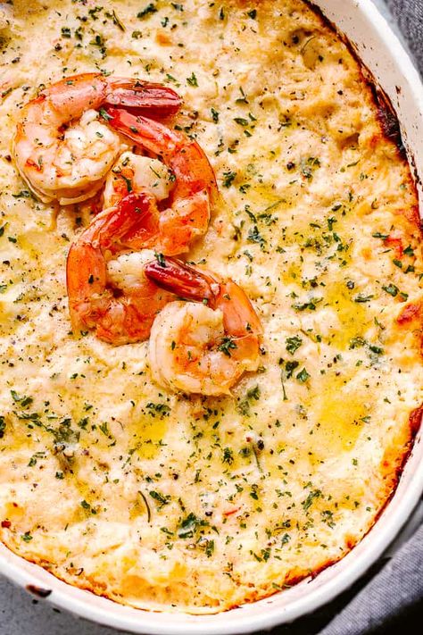 Find this garlic shrimp dip and more in this cheesy, gooey, melty hot dip recipes roundup! Dip Recipes With Cream Cheese, Baked Shrimp Dip, Hot Shrimp Dip, Shrimp Scampi Dip, Recipes With Cream Cheese, Shrimp Dip Recipes, Shrimp Appetizer Recipes, Buttered Shrimp Recipe, Dip Recipes Hot