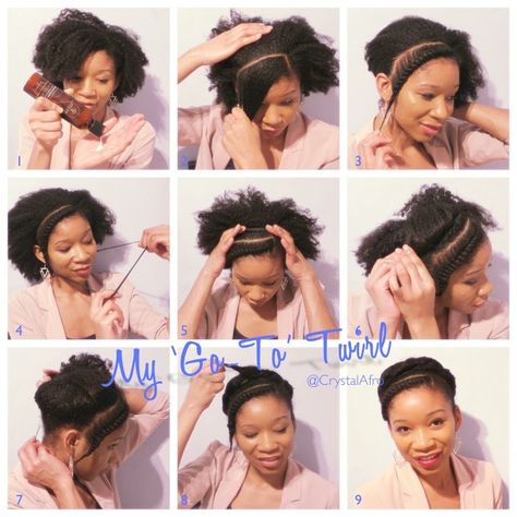 MY 'GO-TO' TWIRL HAIR TUTORIAL Pin Hairstyles, Natural Hair Bangs, Natura Hair, Natural Afro, Styles Braids, Natural Hairstyle, Natural Hair Tutorials, Interracial Dating, Beautiful Natural Hair