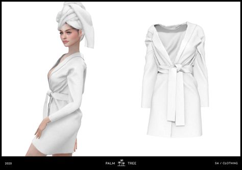 Roli Cannoli CC Findz Corner — download hair towel bath robe ruffled silk... Sims 4 Towel Wrap, Sims 4 Cc Hair Towel, Sims 4 Bathrobe, Sims 4 Cc Towel, Ts4 Clothes, Bath Dress, Download Hair, Tumblr Sims 4, Sims 4 Dresses