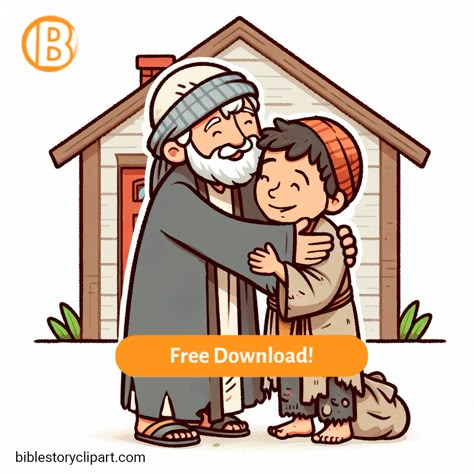 The Return of the Prodigal Son Prodigal Son Coloring Page, Prodigal Son Craft, Return Of The Prodigal Son, Parable Of The Prodigal Son, Bible Clipart, Bible Crafts Sunday School, Preschool Bible Lessons, The Prodigal Son, Promise Keeper